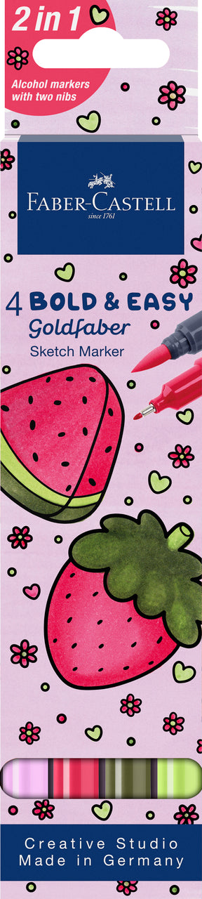 SKETCH MARKER 2 CAPETE SET 4 BOLD AND EASY I GOLDFABER FABER-CASTELL SKETCH MARKER 2 CAPETE SET 4 BOLD AND EASY I GOLDFABER FABER-CASTELL